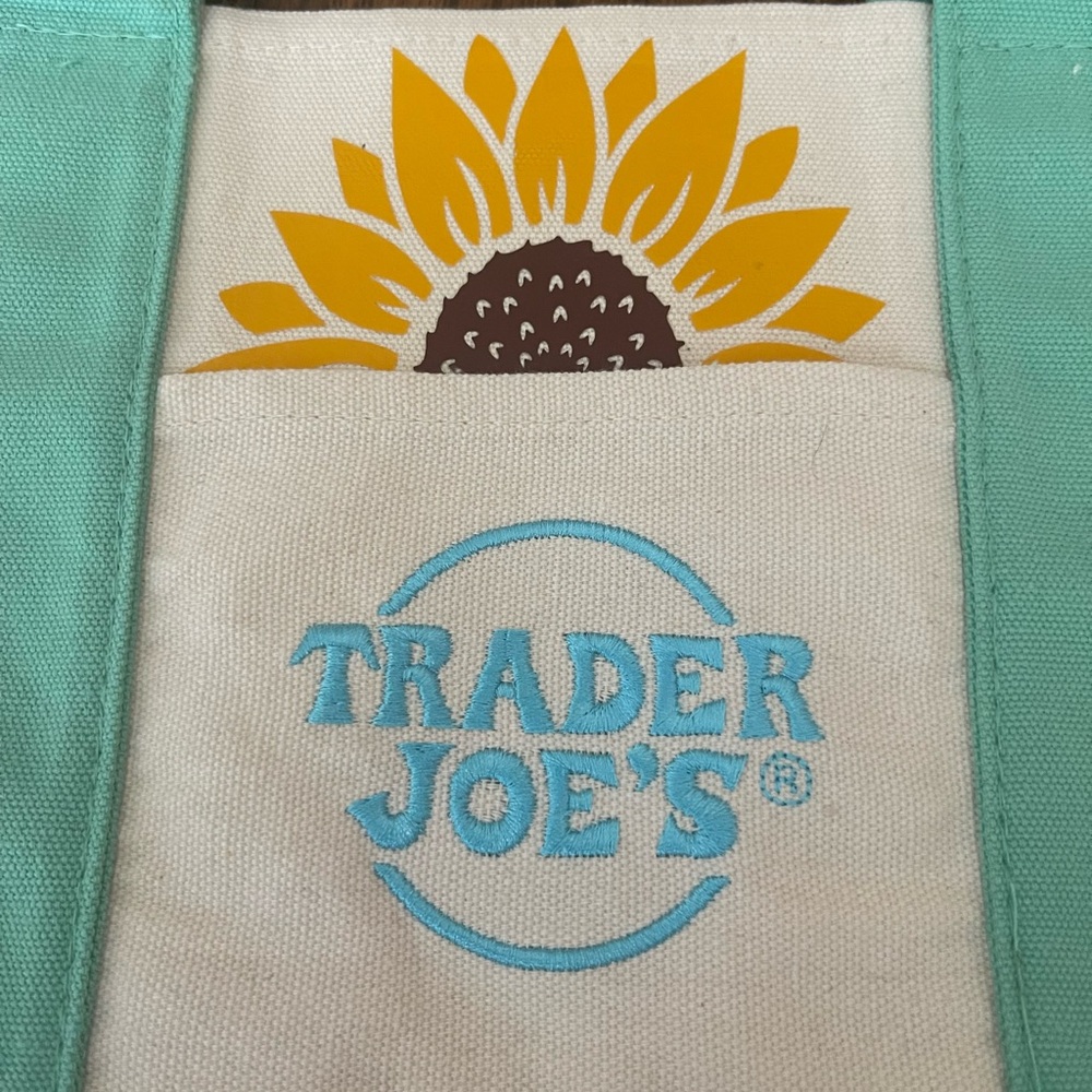 NWT Custom Trader Joe’s Mini Canvas Tote in Mint - Picture 3 of 7